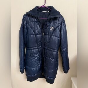 Adidas Originals blue puffer jacket women’s size medium